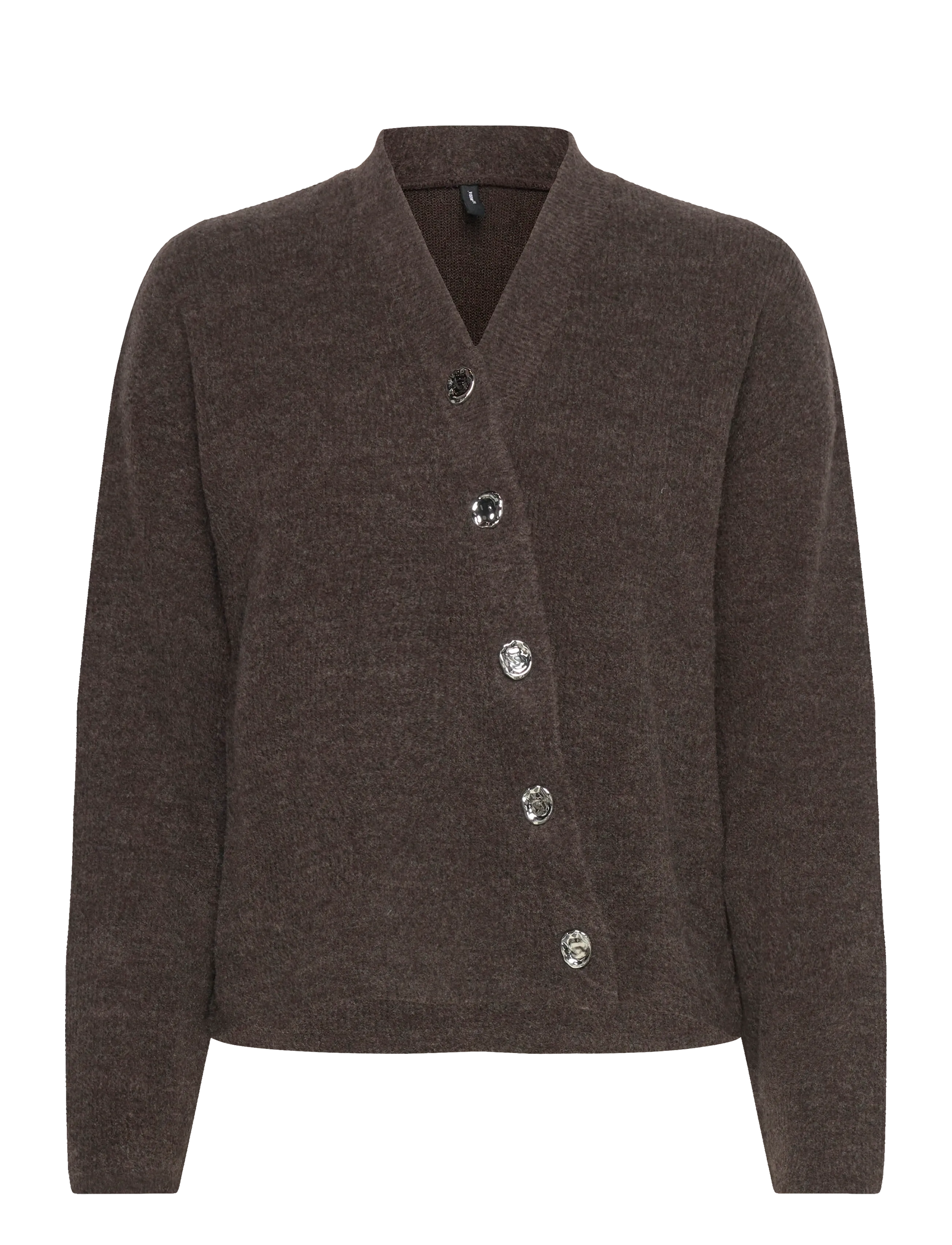 Vero Moda VMPENNY LS V-NECK TOP JRS GA - Cardigans - CHOCOLATE TORTE / brown