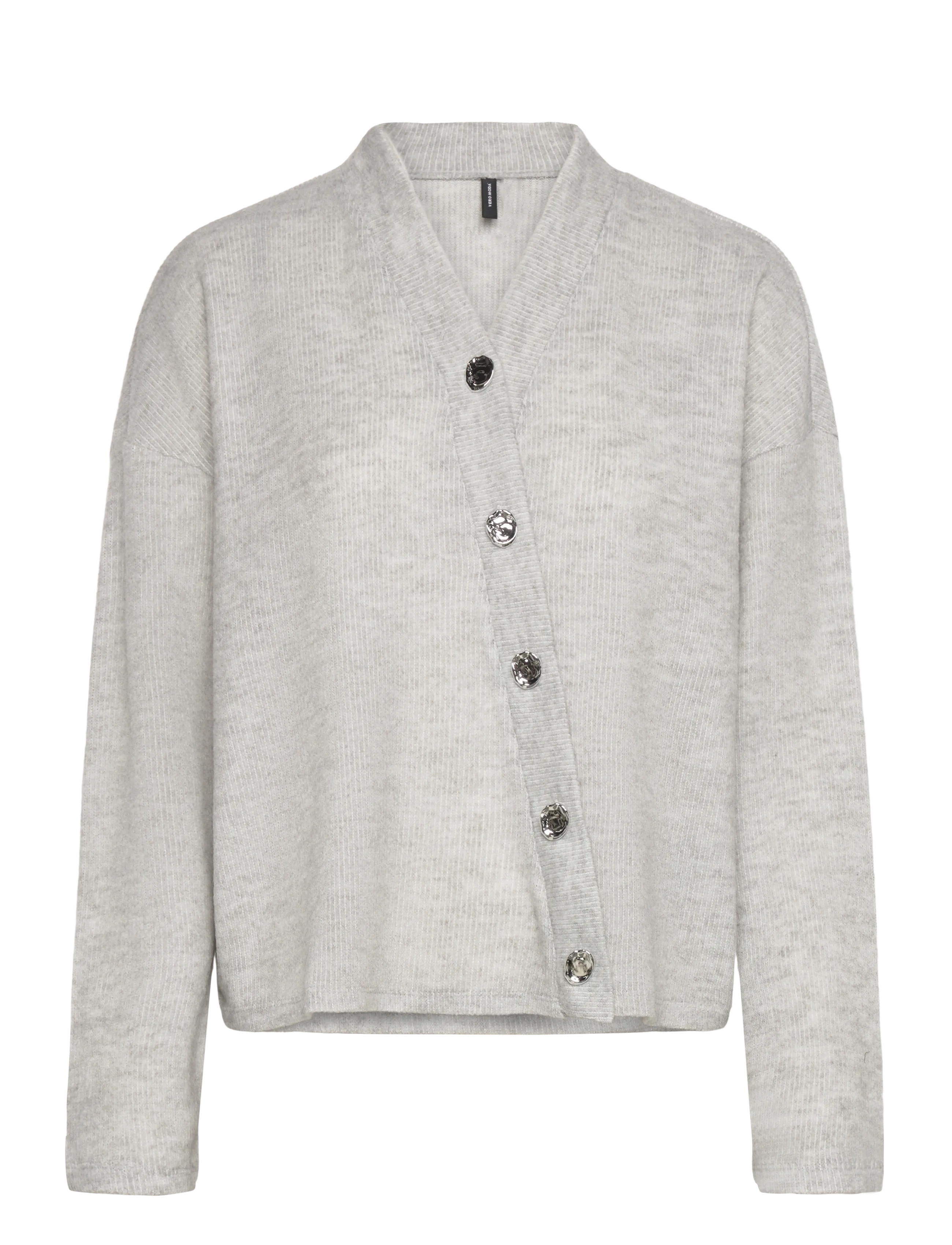 Vero Moda VMPENNY LS V-NECK TOP JRS GA - Transitional Layering - LIGHT GREY MELANGE / grey