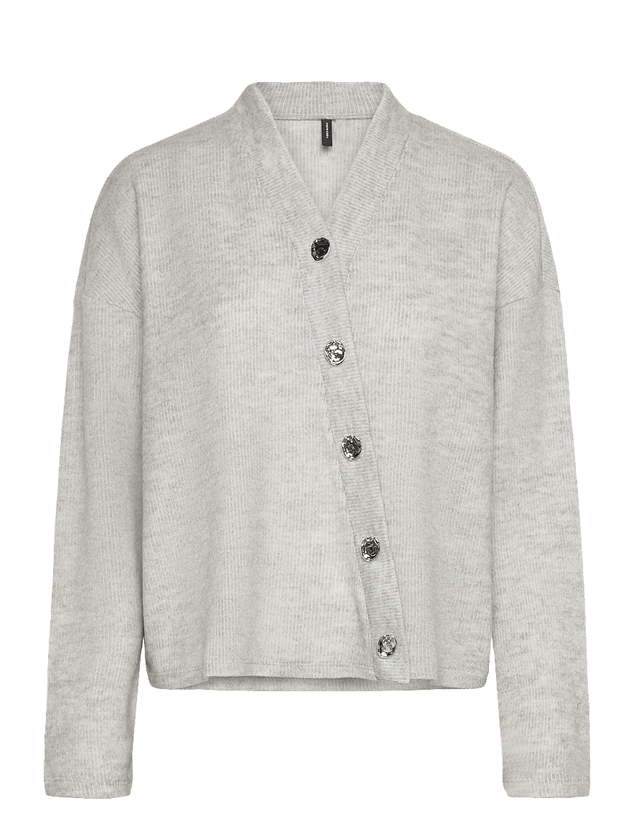 Vero Moda - VMPENNY LS V-NECK TOP JRS GA - kardiganid - light grey melange - 0
