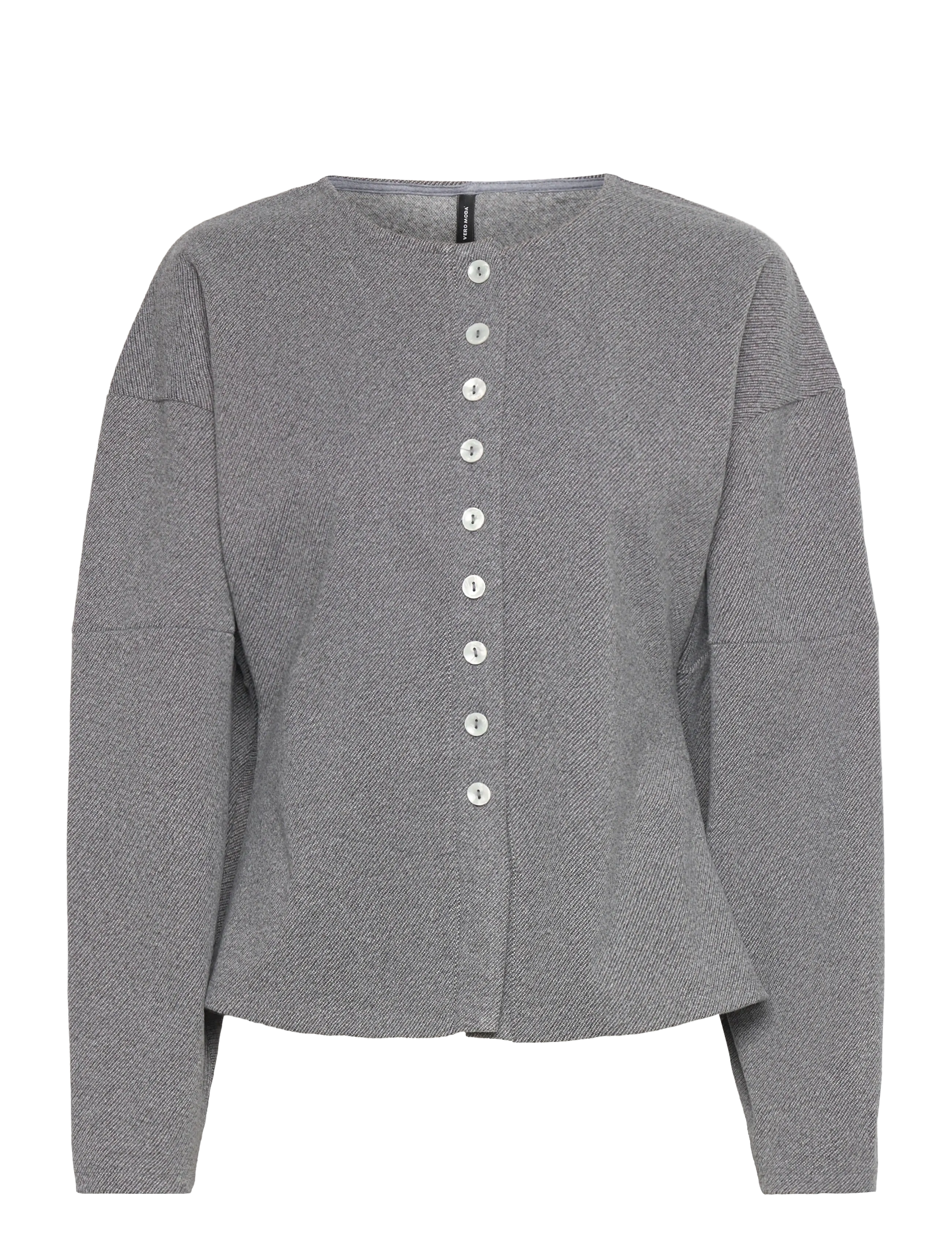 VMKLEA LS O-NECK CARDIGAN JRS GA - MEDIUM GREY MELANGE