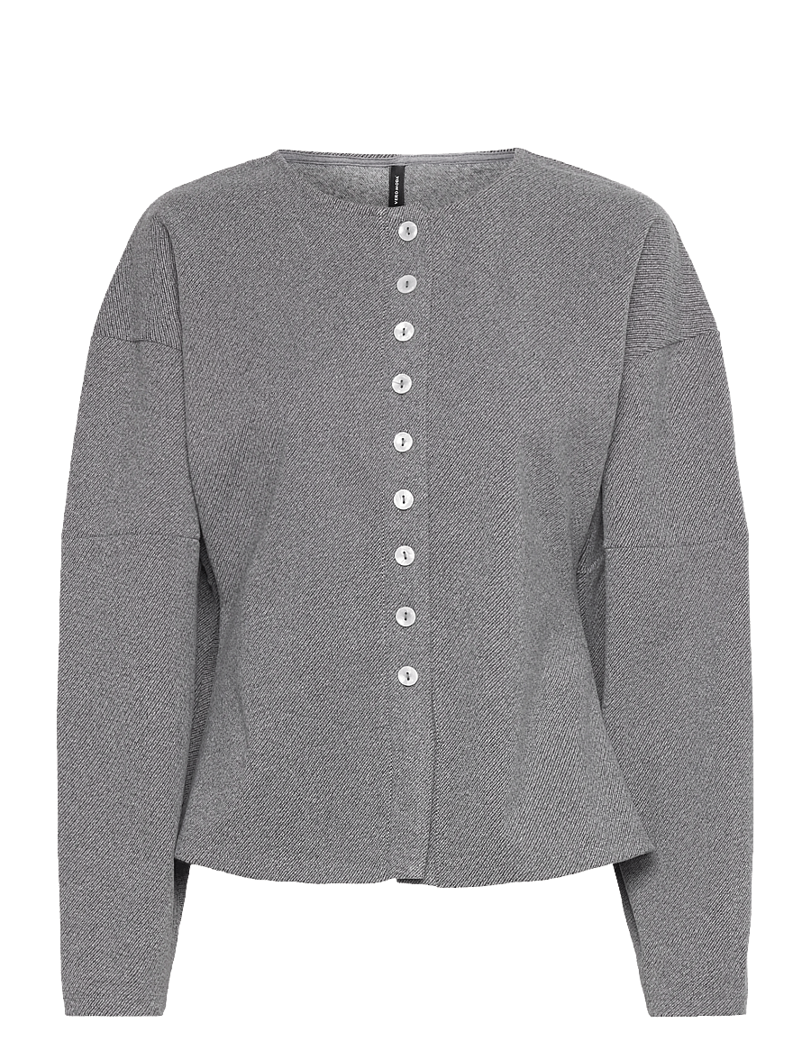 Vero Moda - VMKLEA LS O-NECK CARDIGAN JRS GA - strickjacken - medium grey melange - 1