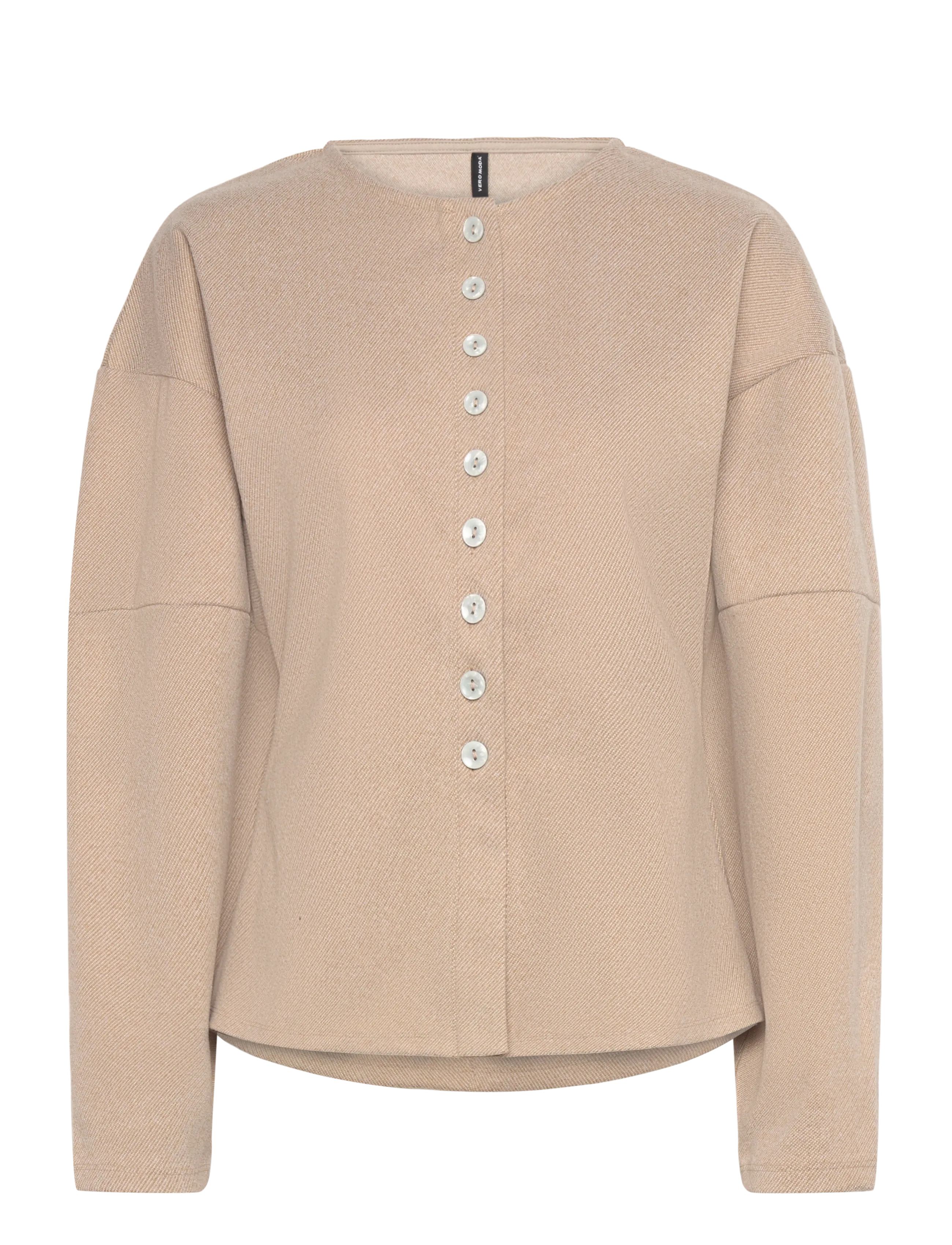 VMKLEA LS O-NECK CARDIGAN JRS GA - SILVER MINK