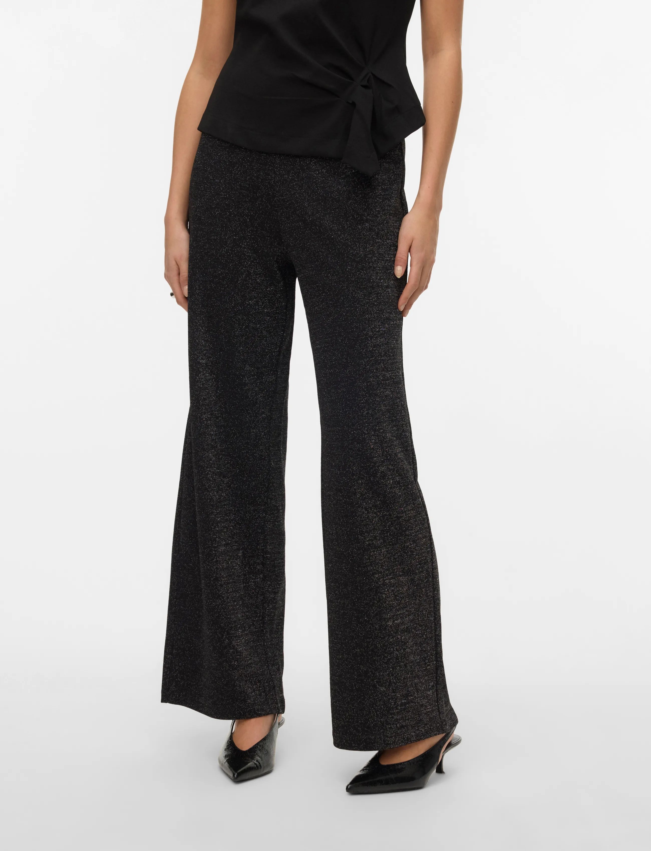 Vero Moda - VMBERLIN MW WIDE PARTY LX PANT NOOS - bukser med brede ben - black - 3