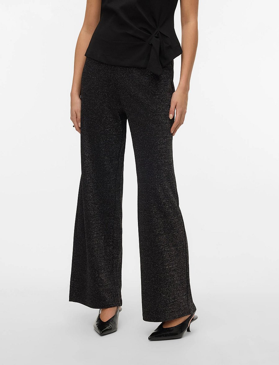 Vero Moda - VMBERLIN MW WIDE PARTY LX PANT NOOS - bukser med brede ben - black - 3
