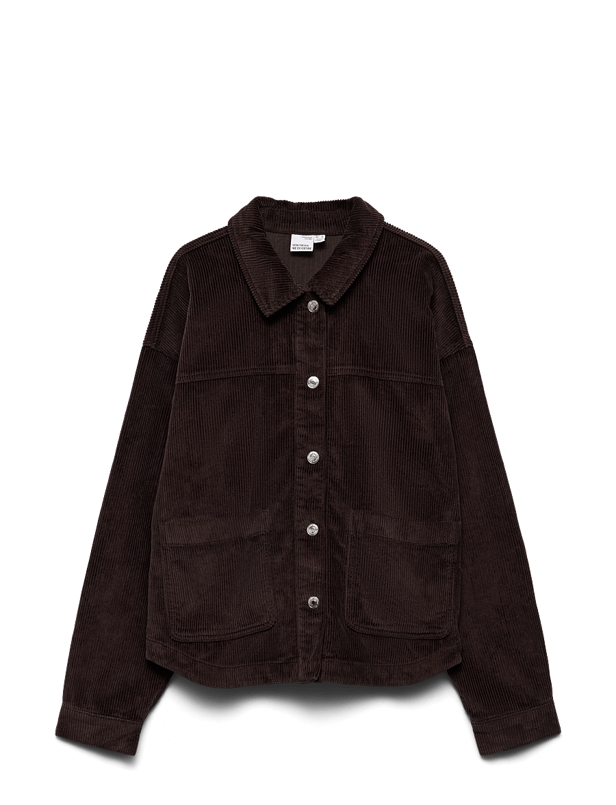 Vero Moda - VMJAMIE LS CORDUROY SHACKET MIX NOOS - lette jakker - chocolate torte - 1