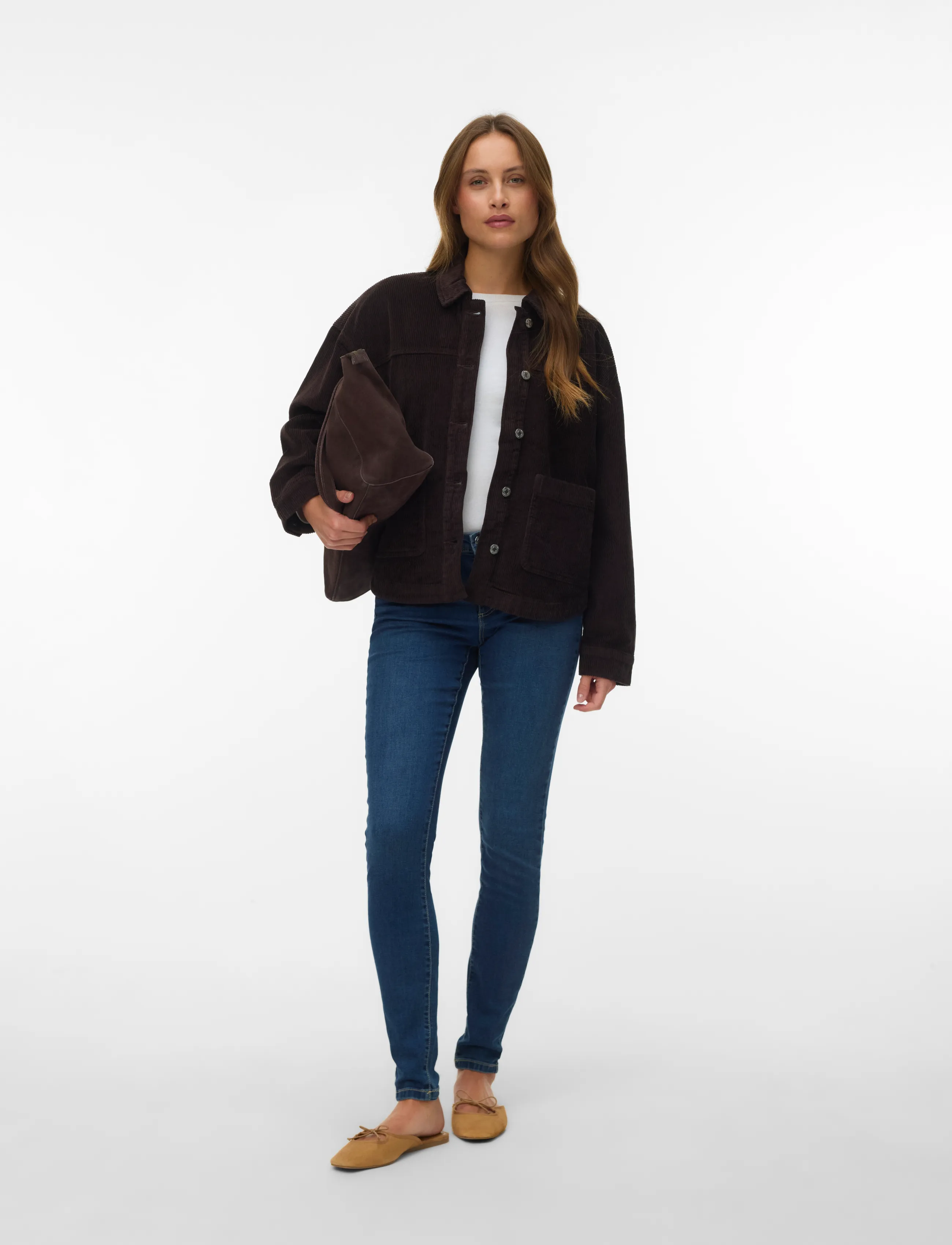 Vero Moda VMJAMIE LS CORDUROY SHACKET MIX NOOS - Jackets & Coats - CHOCOLATE TORTE / brown