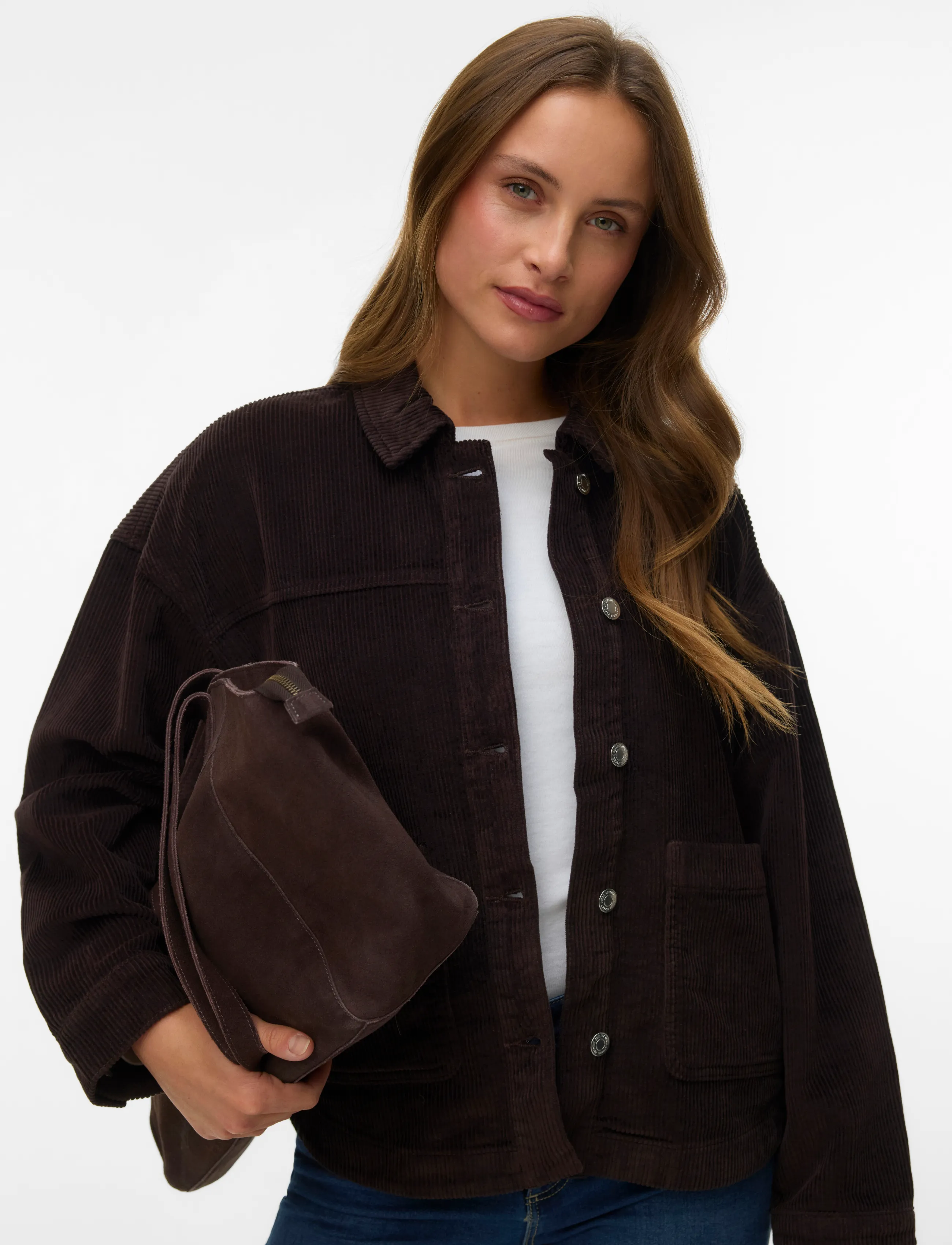 Vero Moda - VMJAMIE LS CORDUROY SHACKET MIX NOOS - chocolate torte - 4