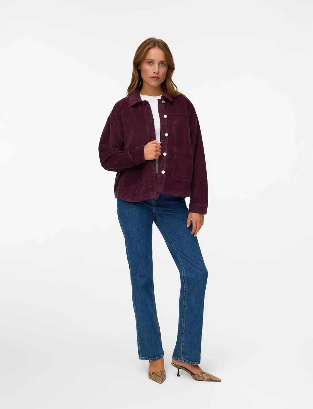 Vero Moda - VMJAMIE LS CORDUROY SHACKET MIX NOOS - kurtki jesienne - winetasting - 0