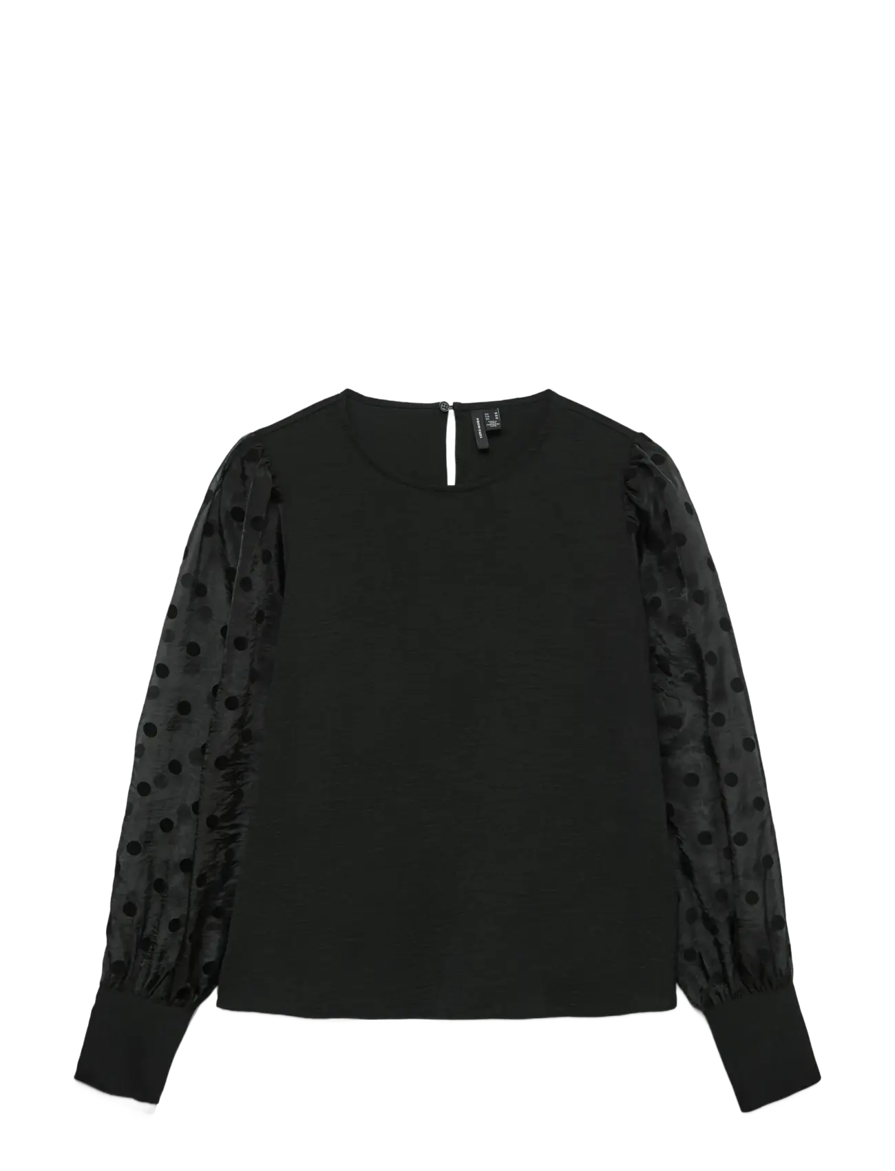 Vero Moda VMALVA DETAIL LS TOP WVN - Bluser - BLACK / black
