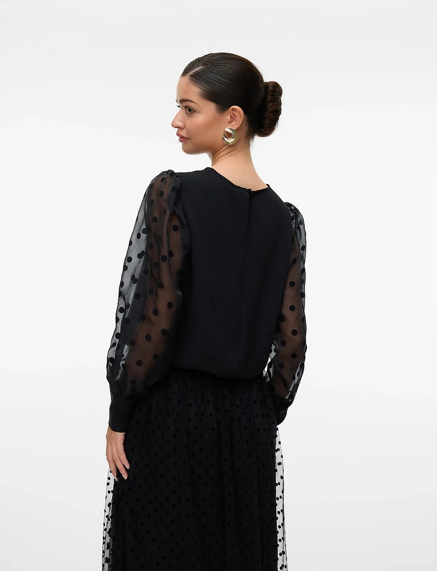 Vero Moda - VMALVA DETAIL LS TOP WVN - langärmlige blusen - black - 2