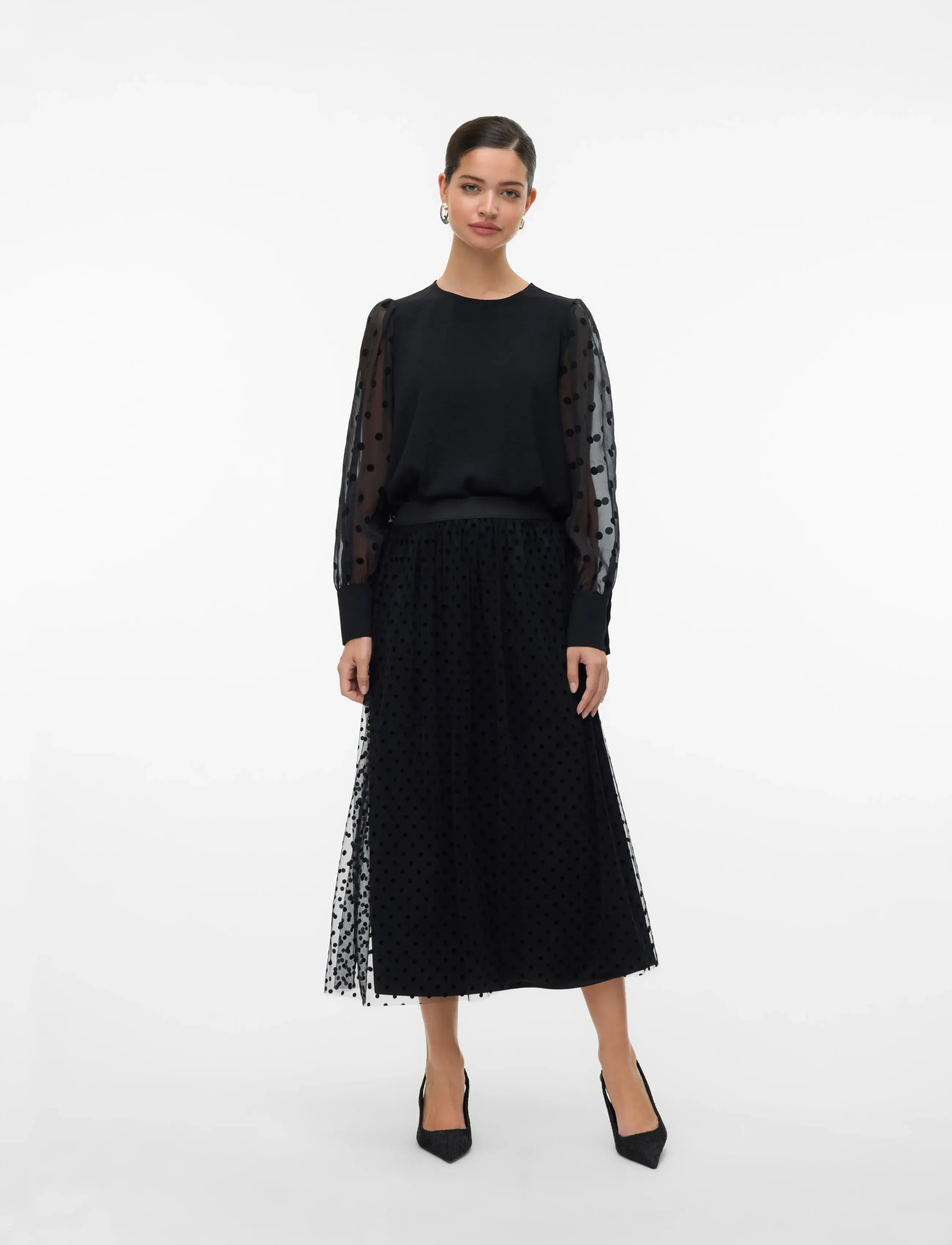Vero Moda - VMALVA DETAIL LS TOP WVN - pitkähihaiset puserot - black - 3