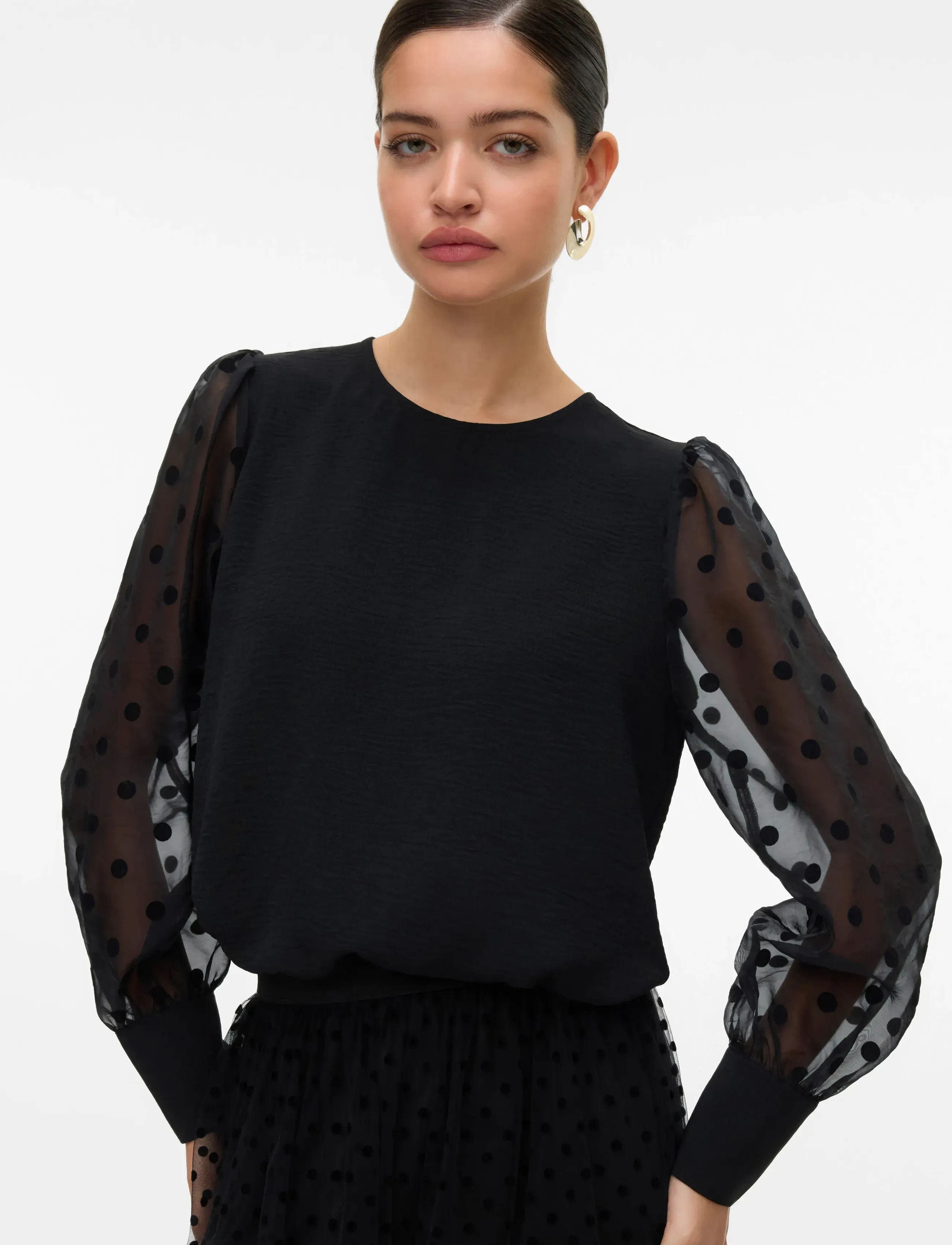 Vero Moda - VMALVA DETAIL LS TOP WVN - langärmlige blusen - black - 4