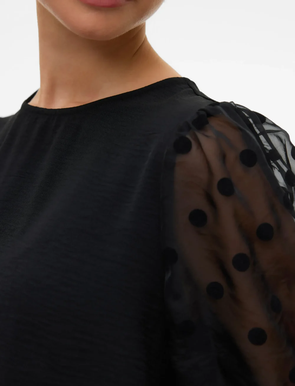 Vero Moda - VMALVA DETAIL LS TOP WVN - langærmede bluser - black - 5