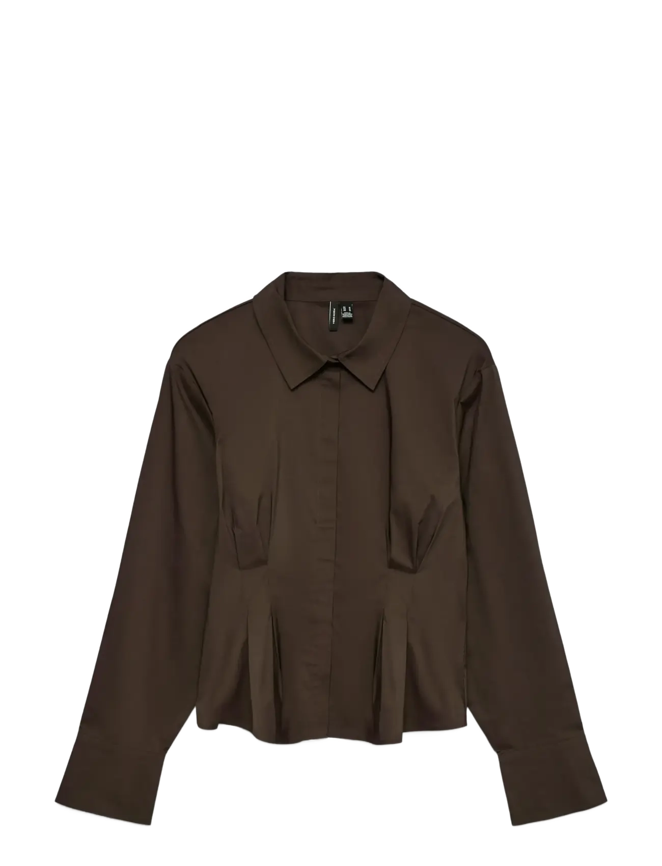 VMFRIBA LS CUFF TOP WVN GA - CHOCOLATE TORTE