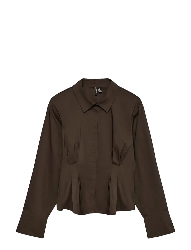 Vero Moda - VMFRIBA LS CUFF TOP WVN GA - chocolate torte - 0