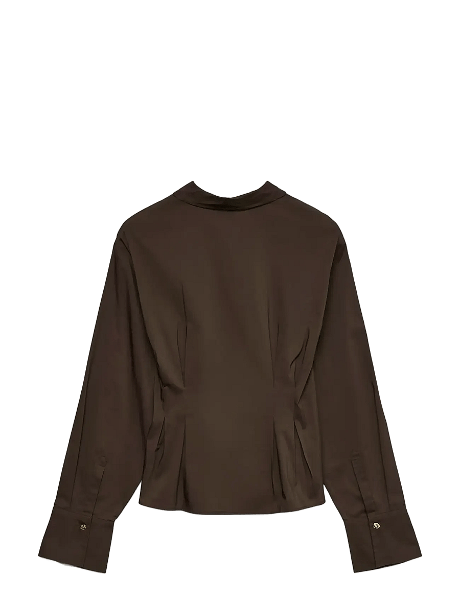Vero Moda - VMFRIBA LS CUFF TOP WVN GA - chocolate torte - 2
