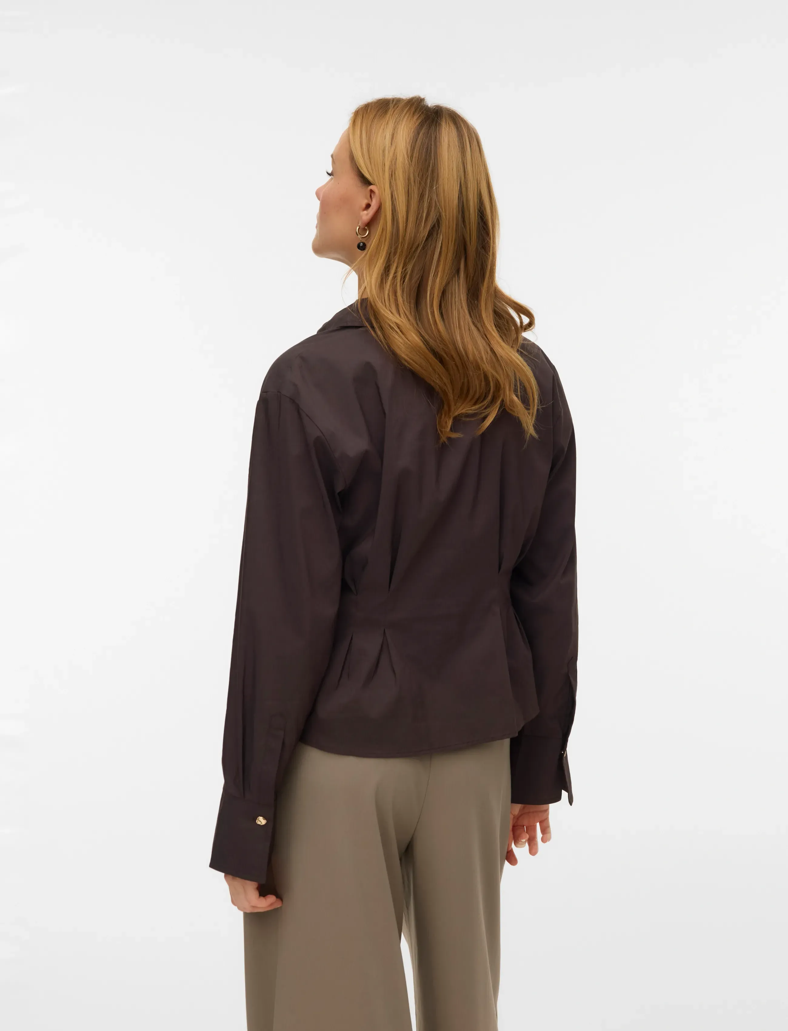 Vero Moda - VMFRIBA LS CUFF TOP WVN GA - chocolate torte - 3