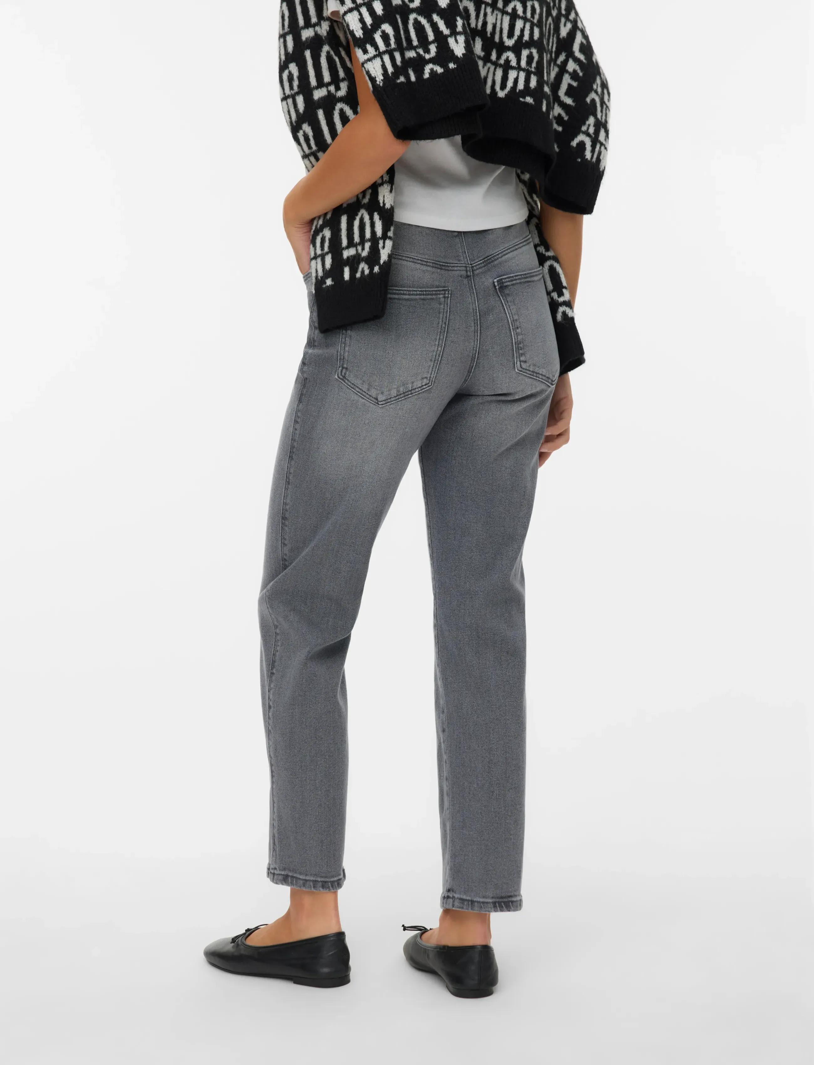 Vero Moda - VMAMARA MR SLIM STRAIGHT ANK VI2112 NOOS - slim gallabuxur - medium grey denim - 2