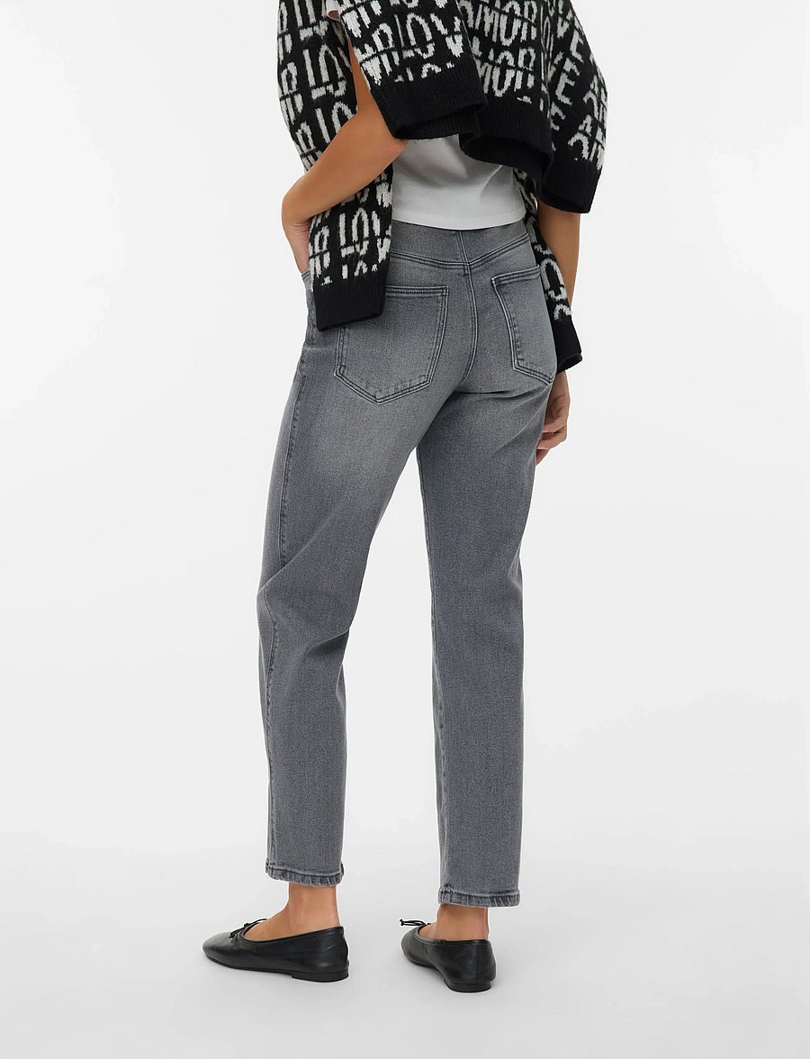 Vero Moda - VMAMARA MR SLIM STRAIGHT ANK VI2112 NOOS - slim gallabuxur - medium grey denim - 2