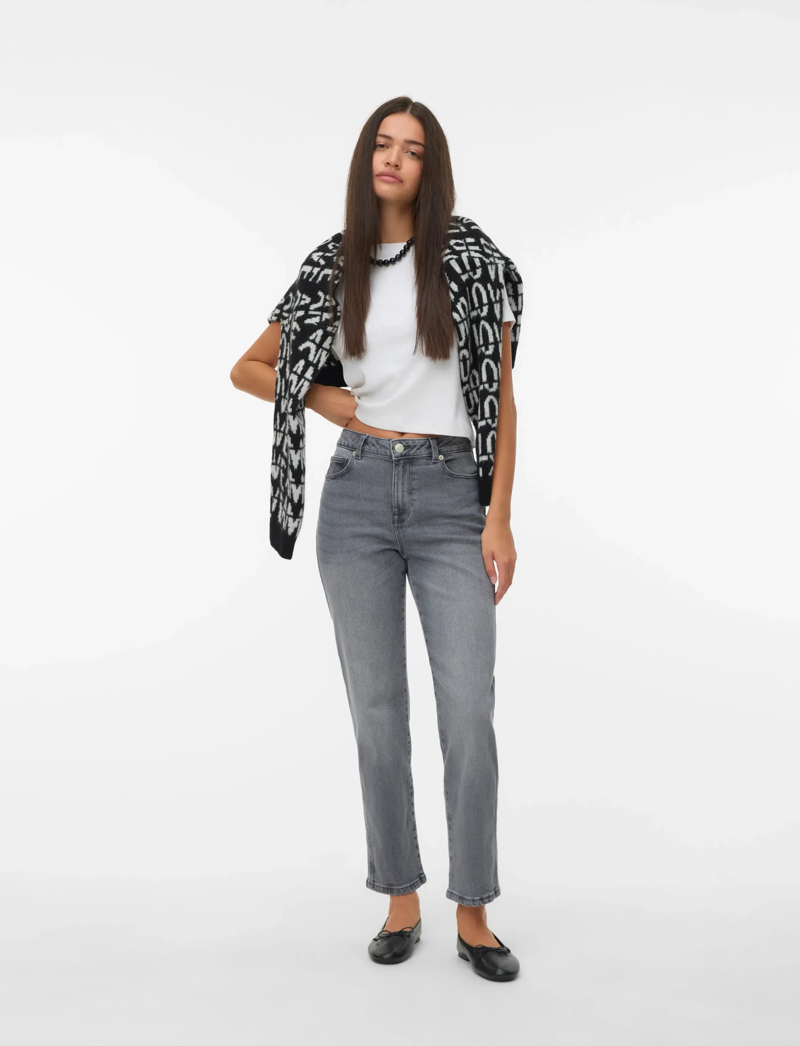Vero Moda - VMAMARA MR SLIM STRAIGHT ANK VI2112 NOOS - slim gallabuxur - medium grey denim - 3