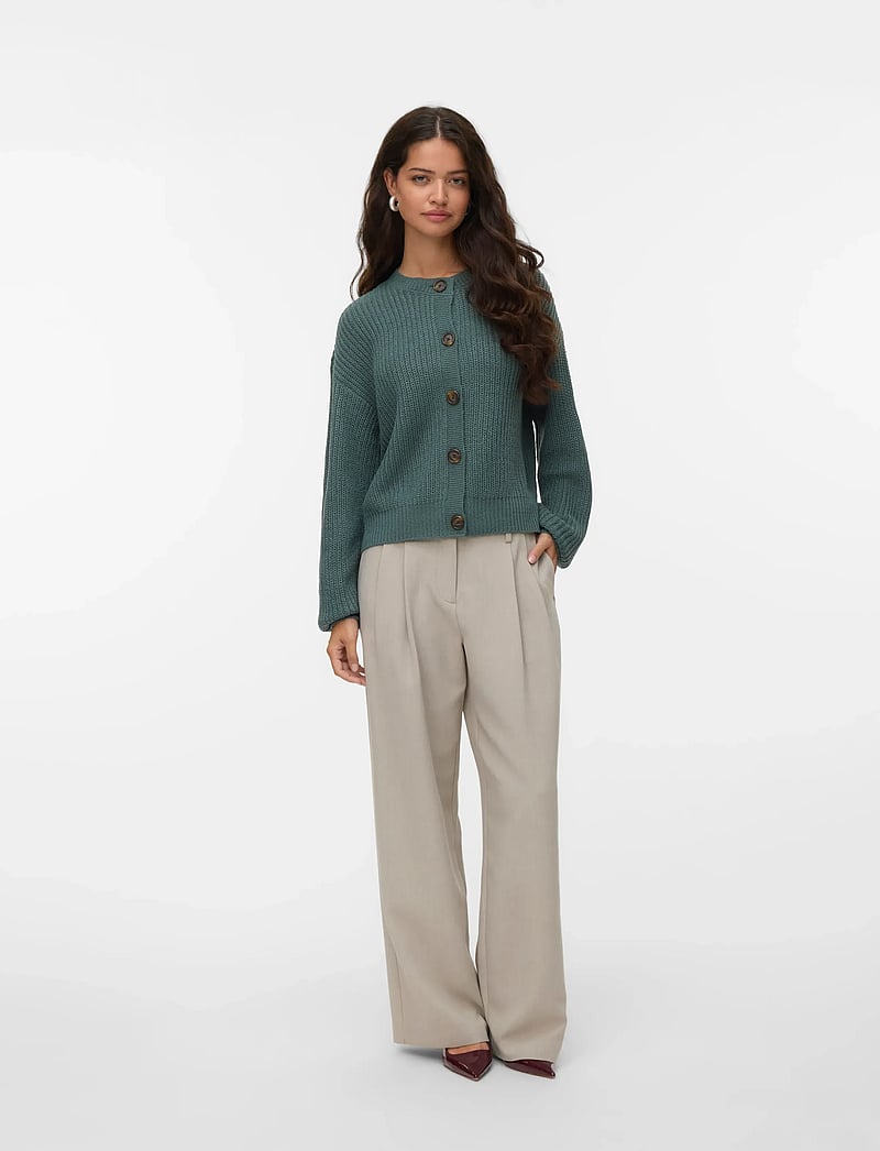 Vero Moda - VMLEA LS O-NECK CARDIGAN NOOS - cardigans - balsam green - 0