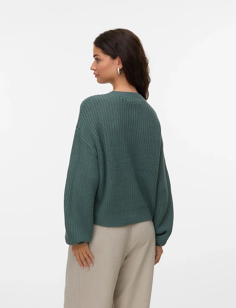 Vero Moda - VMLEA LS O-NECK CARDIGAN NOOS - cardigans - balsam green - 2