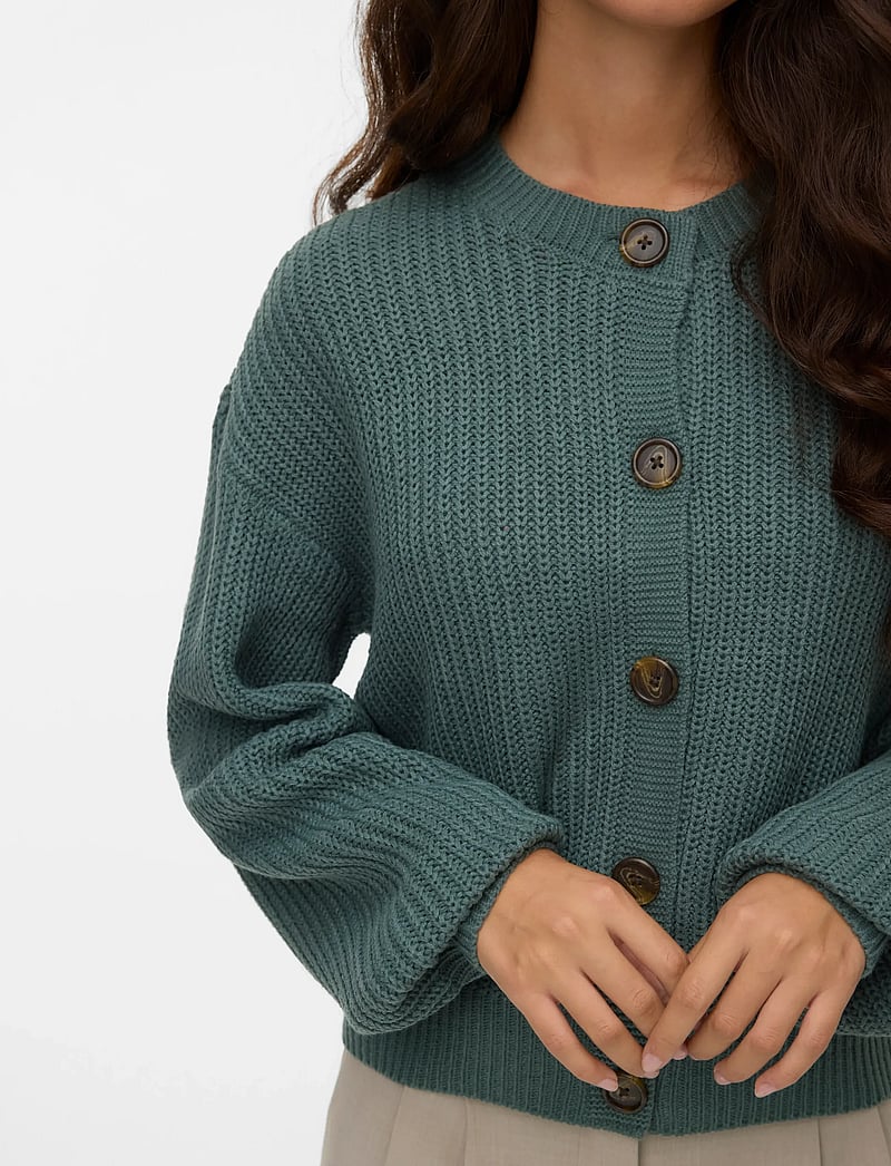 Vero Moda - VMLEA LS O-NECK CARDIGAN NOOS - cardigans - balsam green - 3