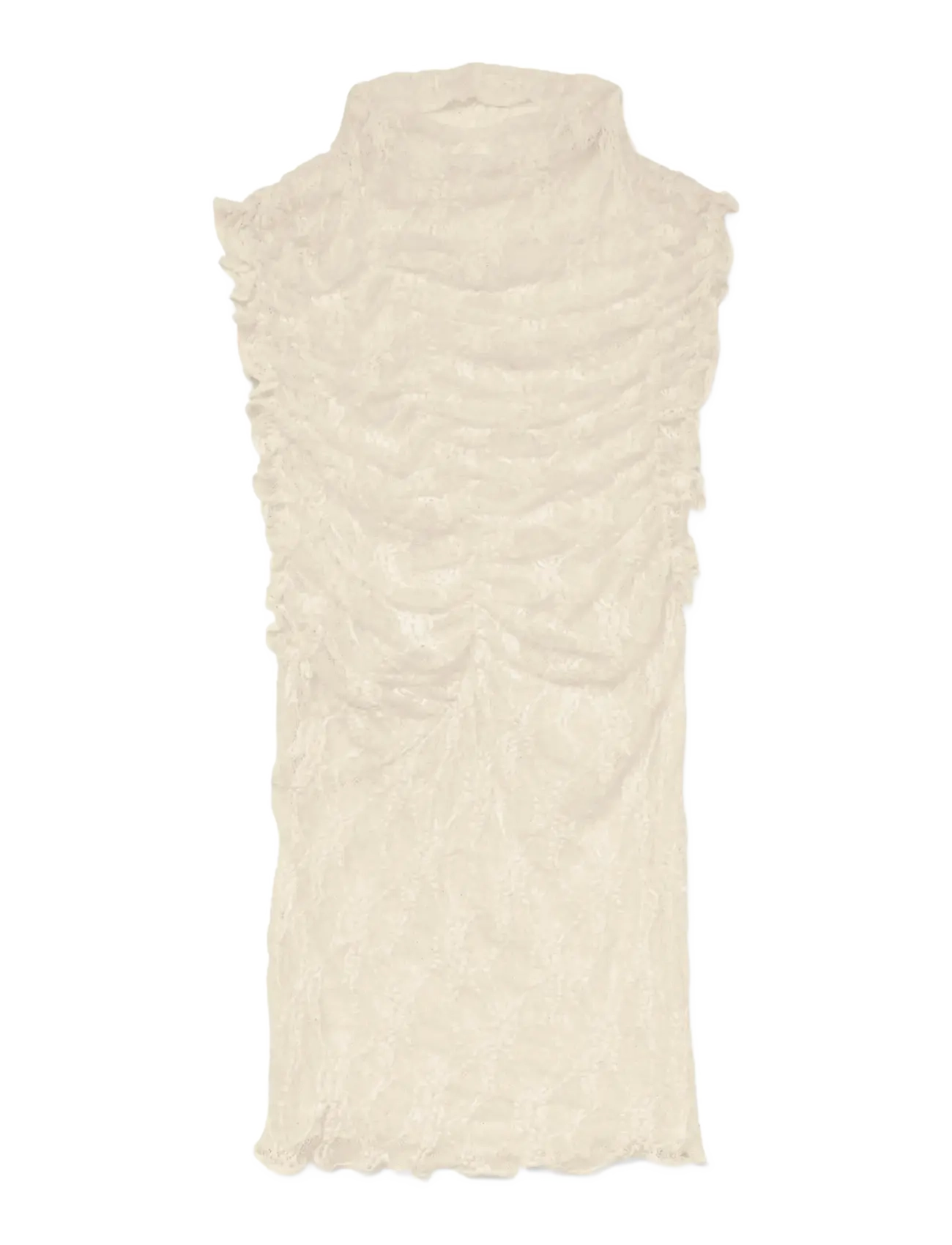 Vero Moda VMLISA S/L HIGH NECK TOP JRS EXP SB4 - Vero Moda - ANTIQUE WHITE / cream