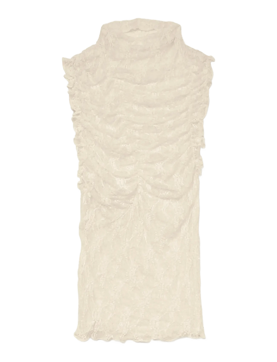 Vero Moda - VMLISA S/L HIGH NECK TOP JRS EXP SB4 - særlige begivenheder - antique white - 0
