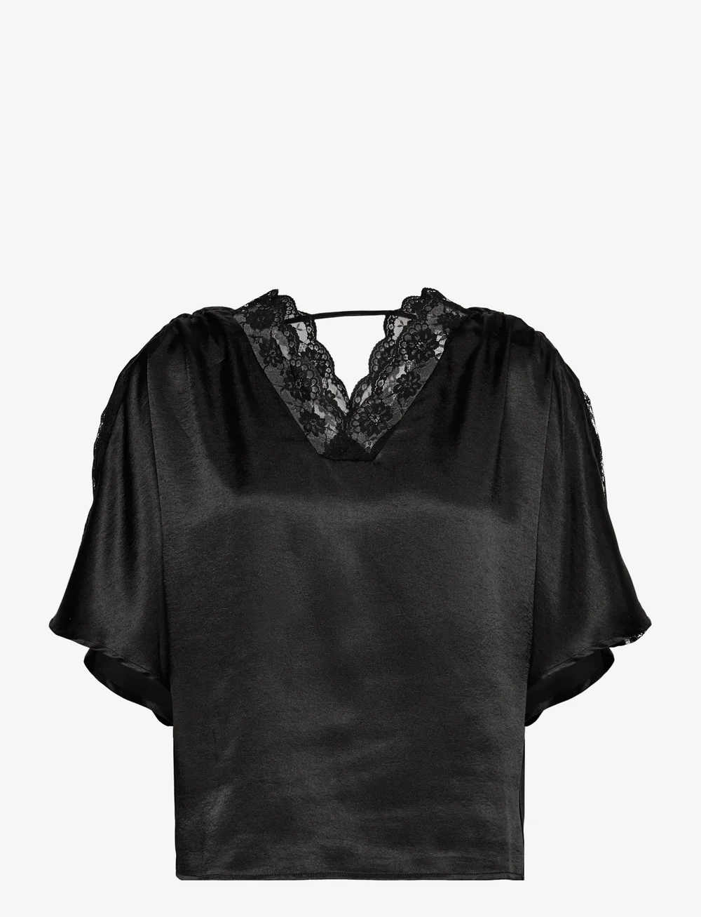 Vero Moda - VMHILLARY 2/4 TOP BTQ GA - kurzämlige blusen - black - 0