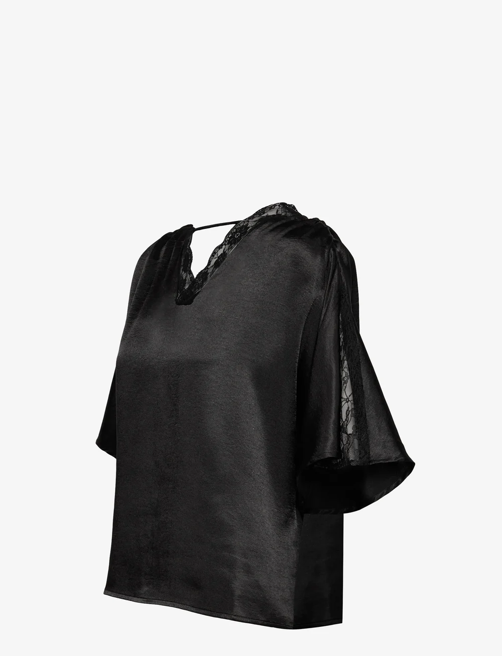 Vero Moda - VMHILLARY 2/4 TOP BTQ GA - kurzämlige blusen - black - 2