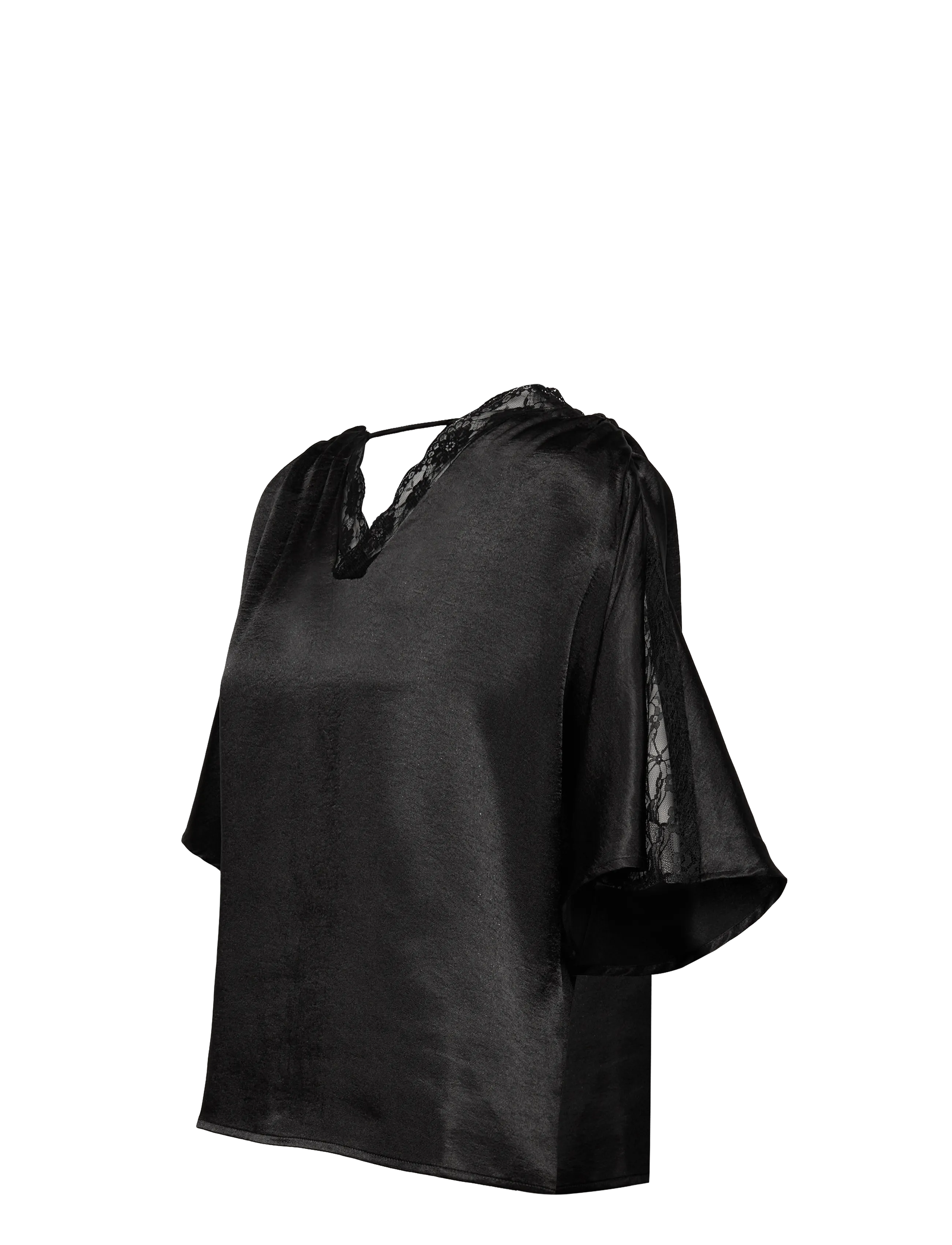 Vero Moda - VMHILLARY 2/4 TOP BTQ GA - lühikeste varrukatega pluusid - black - 2