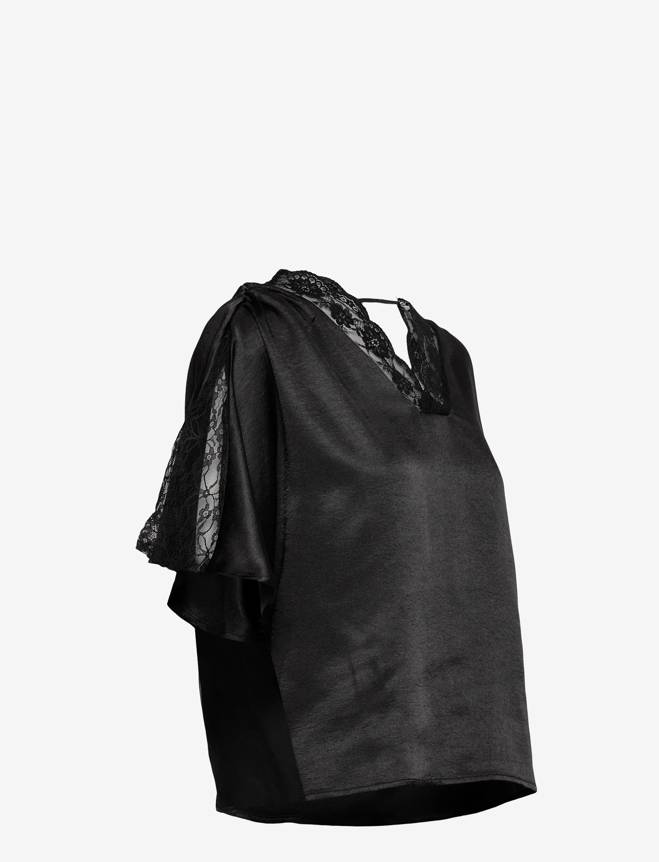 Vero Moda - VMHILLARY 2/4 TOP BTQ GA - kortärmade blusar - black - 3