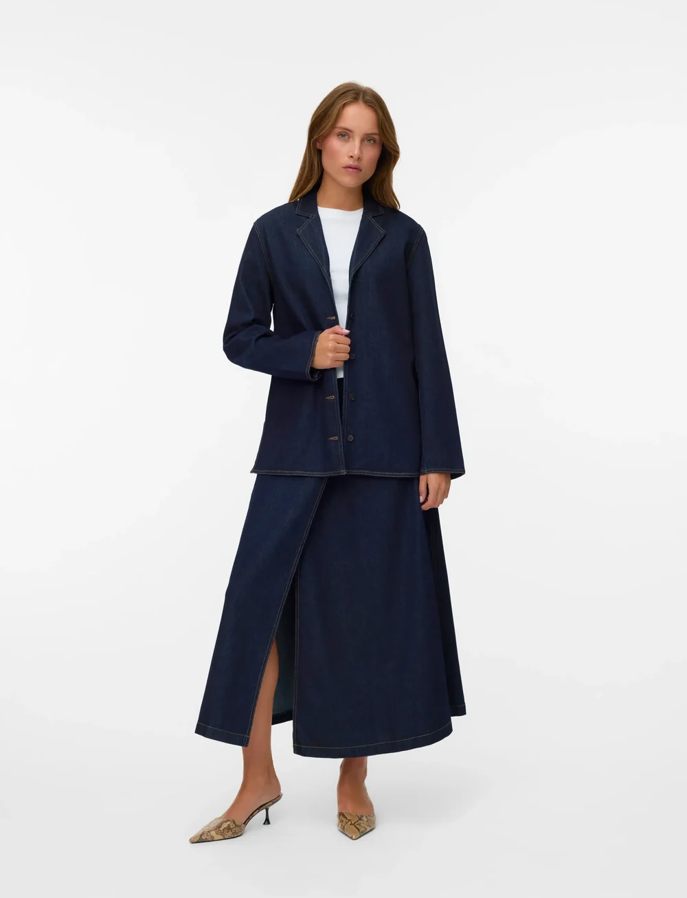 Vero Moda - VMKANIKA LS DENIM BLAZER SHIRT SI352 - jeanshemden - dark blue denim - 0