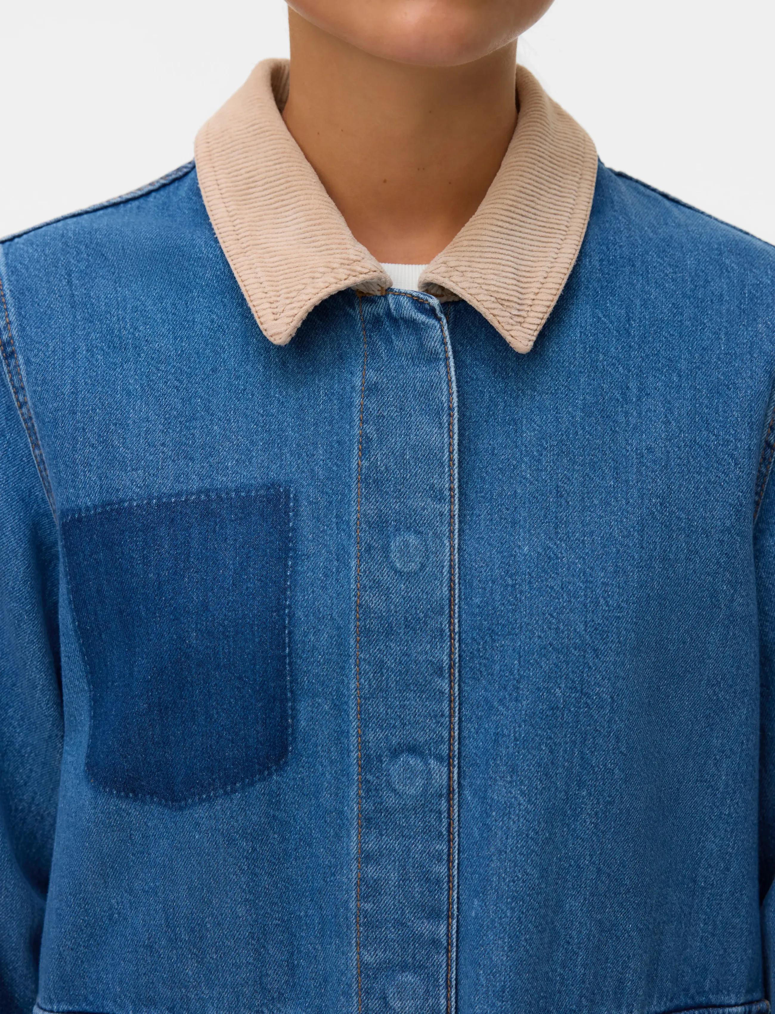 Vero Moda - VMENYA LS WORKWEAR JACKET - ytterkläder - medium blue denim - 4