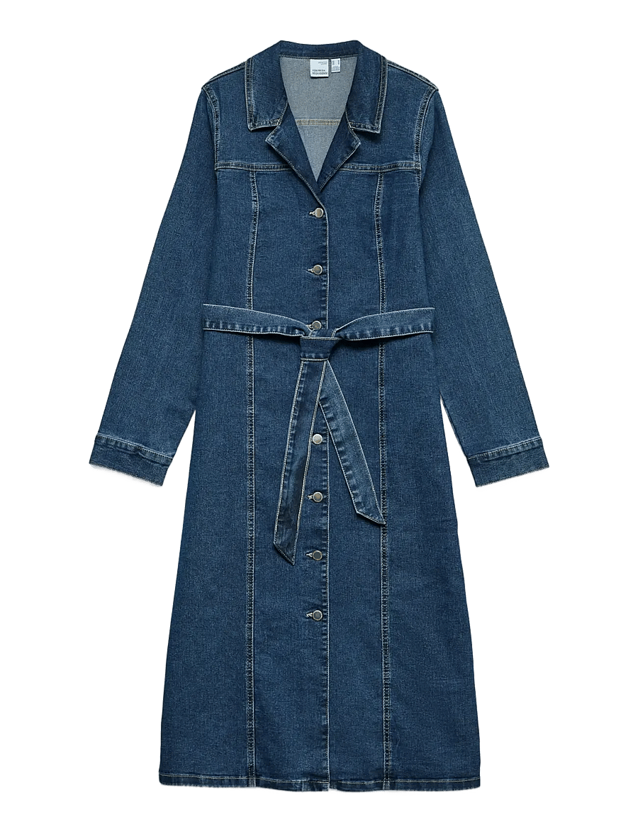 Vero Moda - VMTELLY LS 7/8 DNM DRESS VI3474 - kreklkleitas - dark blue denim - 1