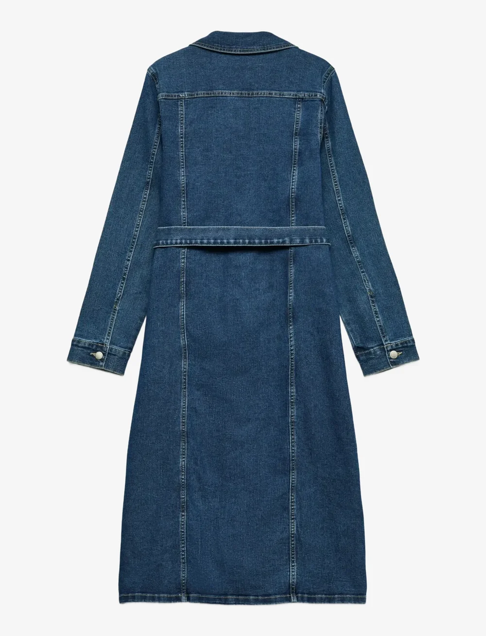 Vero Moda - VMTELLY LS 7/8 DNM DRESS VI3474 - skjortklänningar - dark blue denim - 1