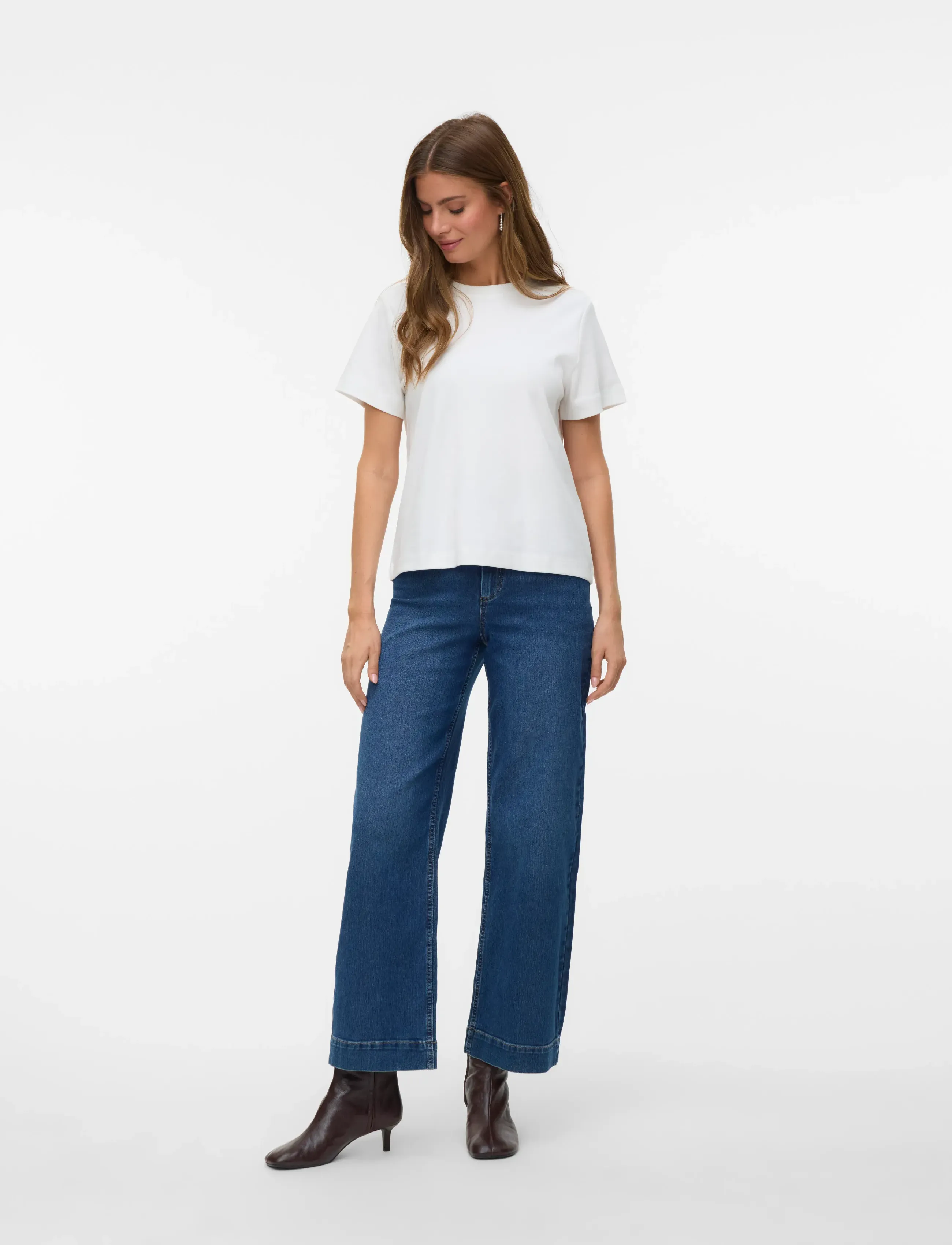 Vero Moda VMKAYLA HR WIDE JEANS VI3474 - Jeans - DARK BLUE DENIM / blue