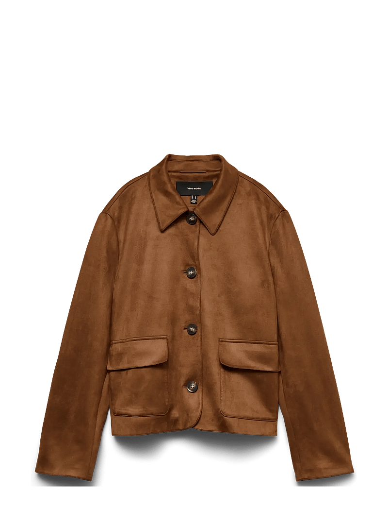 Vero Moda - VMJOSE KELLY SHORT JACKET GA NOOS - skinnjackor - cognac - 1