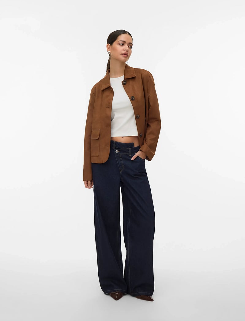 Vero Moda - VMJOSE KELLY SHORT JACKET GA NOOS - skinnjackor - cognac - 0