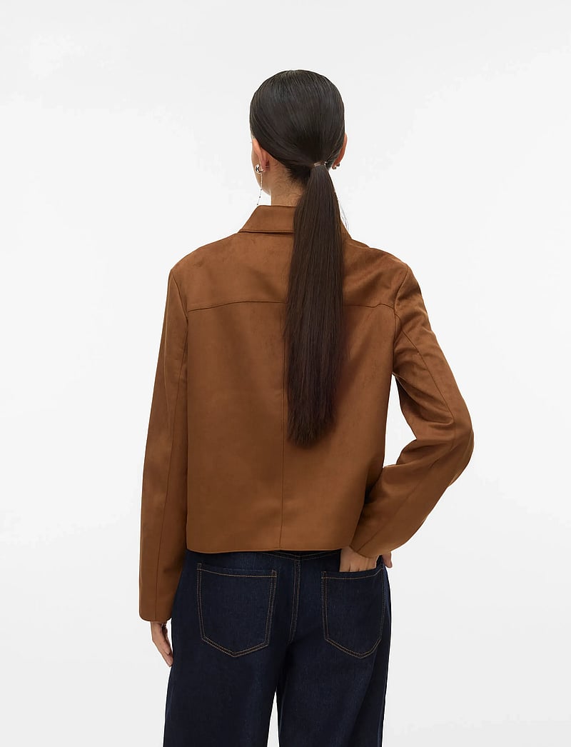 Vero Moda - VMJOSE KELLY SHORT JACKET GA NOOS - skinnjackor - cognac - 2