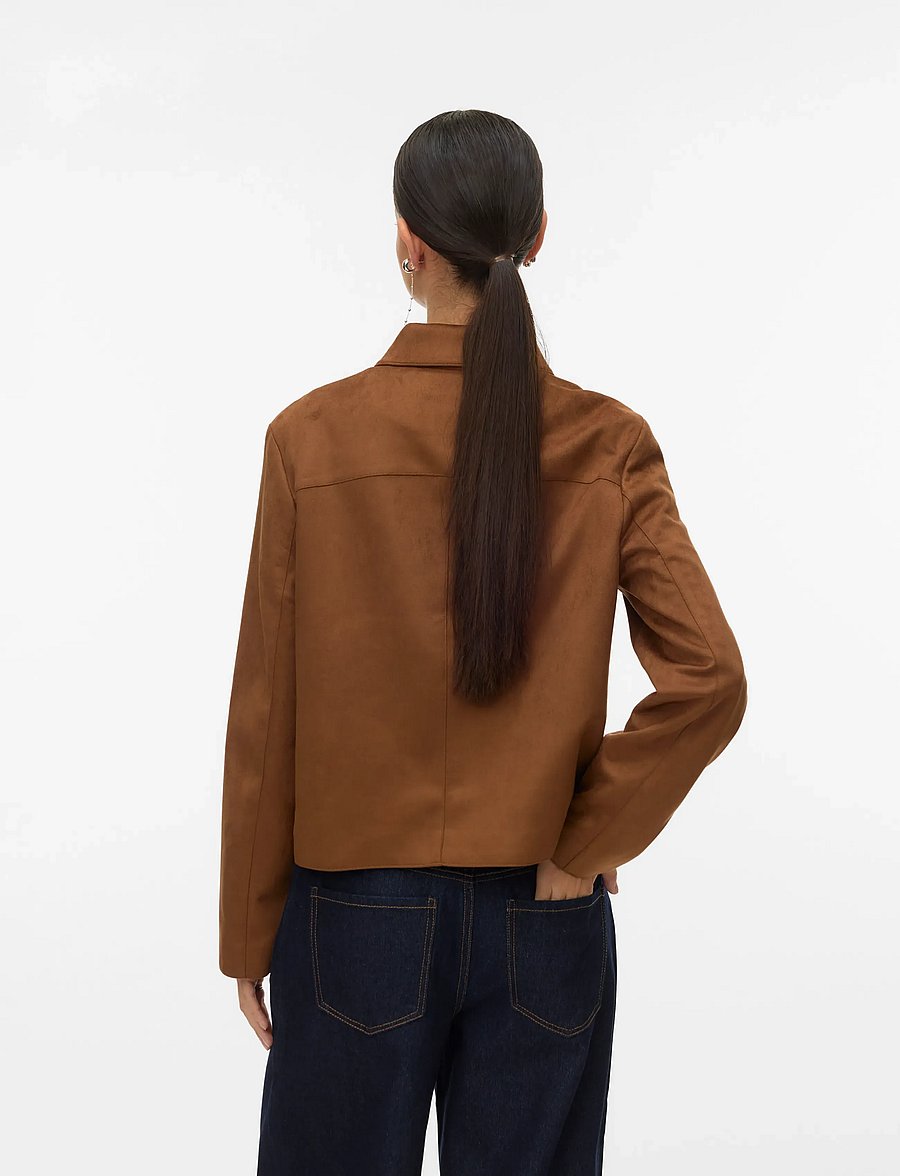 Vero Moda - VMJOSE KELLY SHORT JACKET GA NOOS - vestes de printemps - cognac - 2