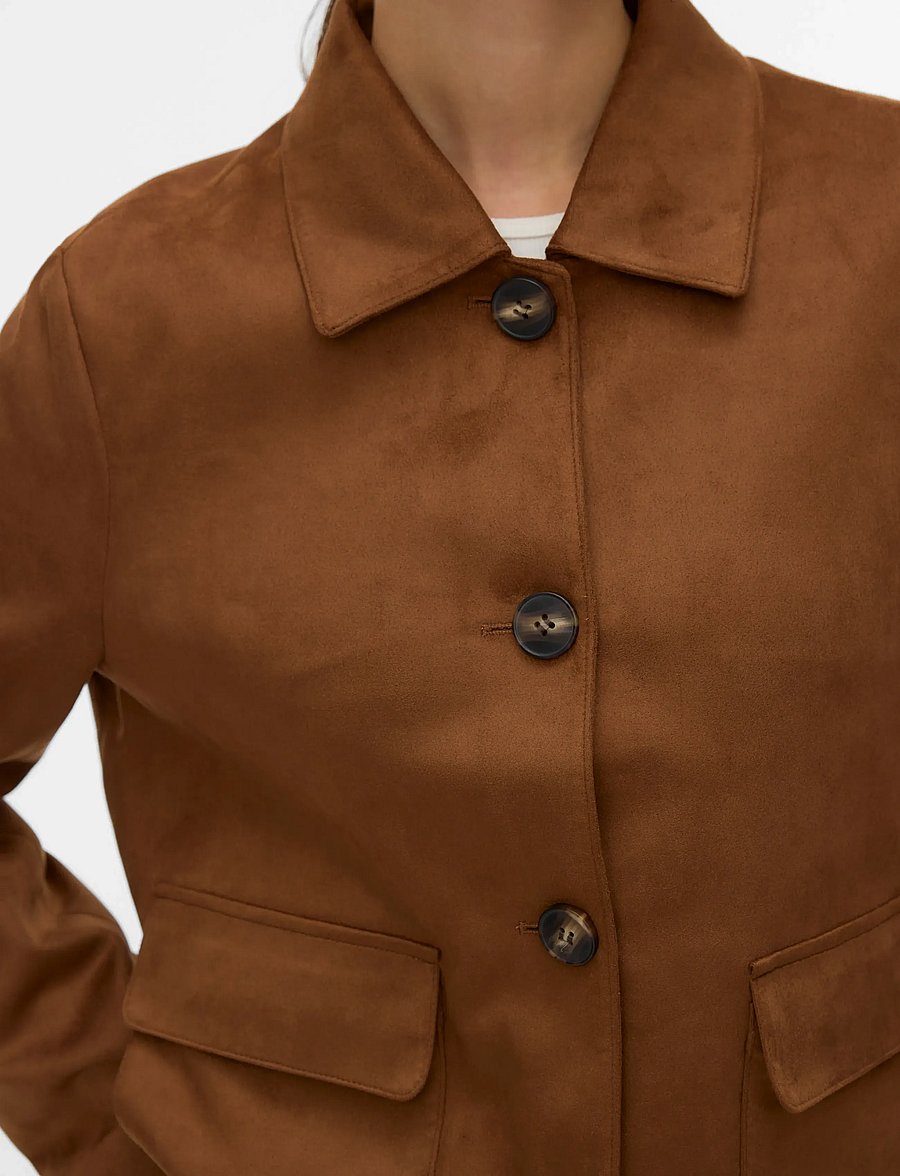Vero Moda - VMJOSE KELLY SHORT JACKET GA NOOS - vestes de printemps - cognac - 4