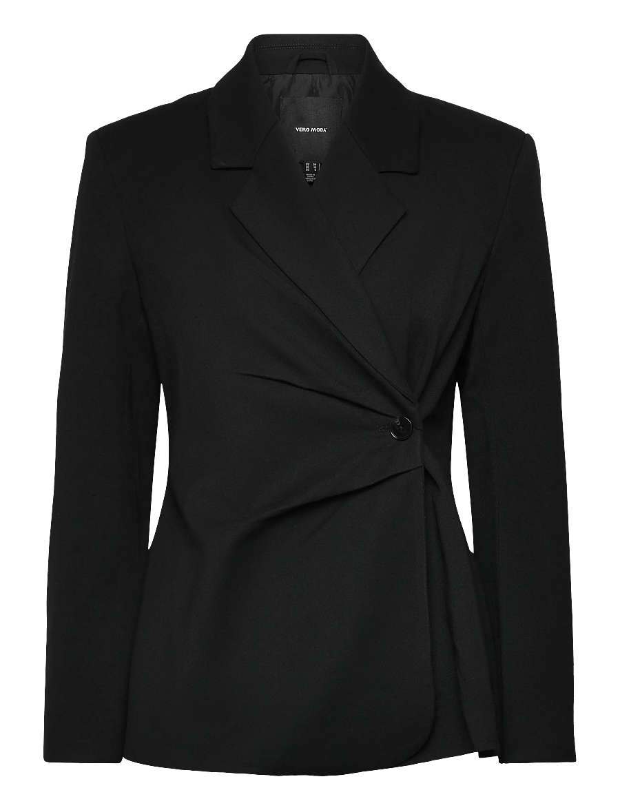 Vero Moda - VMVELA LS WRAP BLAZER - Ühes joones nööpidega bleiserid - black - 1