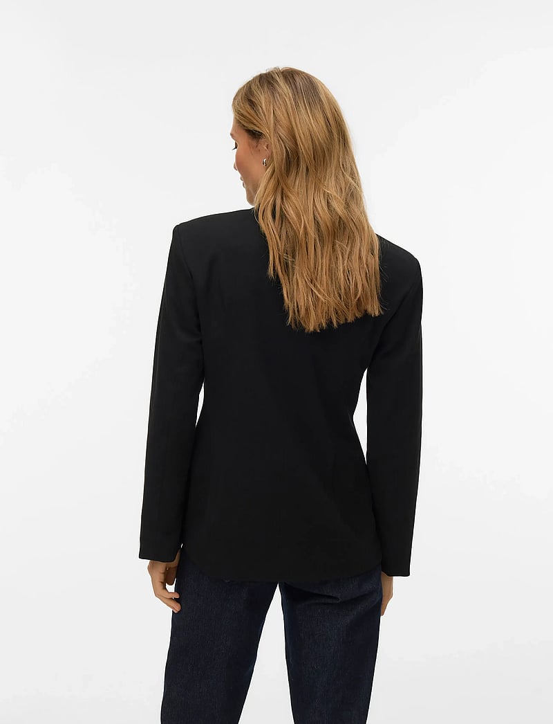 Vero Moda - VMVELA LS WRAP BLAZER - Ühes joones nööpidega bleiserid - black - 3