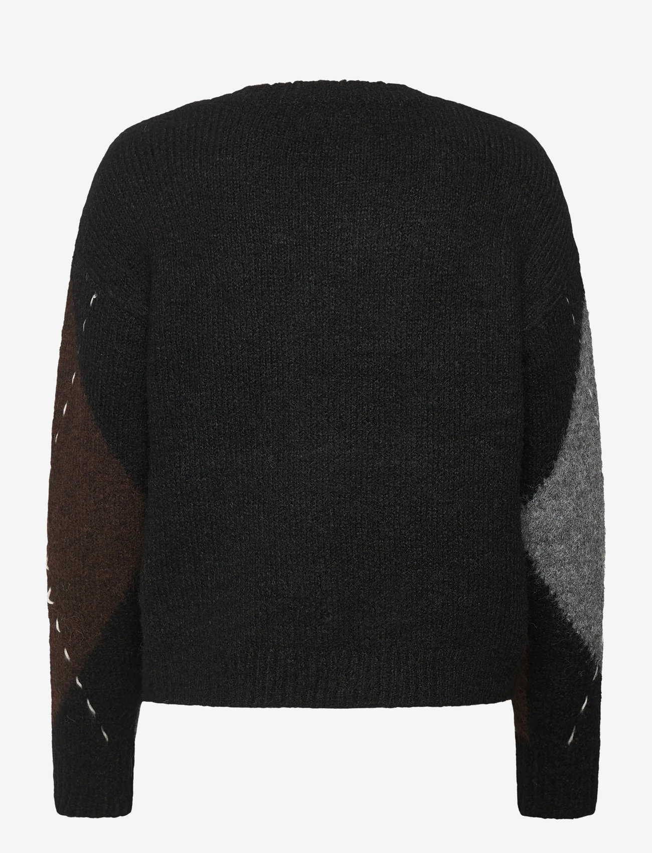 Vero Moda - VMBLISS LS V-NECK HANDSTITCH PULLOVER GA - striktrøjer - black - 1