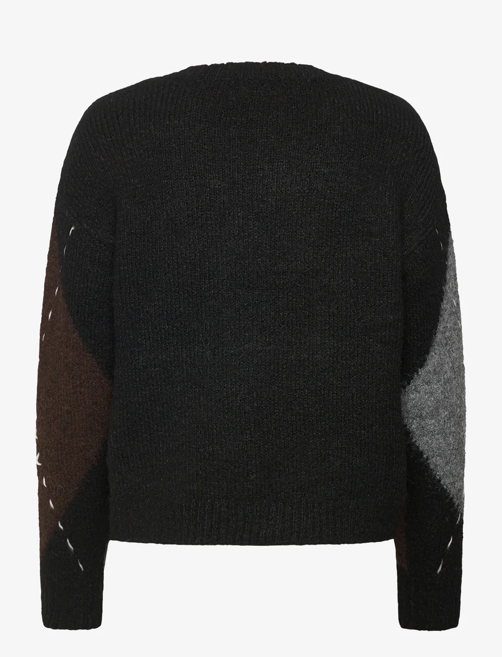 Vero Moda - VMBLISS LS V-NECK HANDSTITCH PULLOVER GA - stickade tröjor - black - 1
