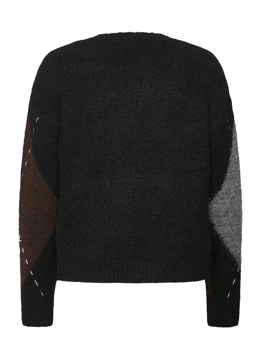Vero Moda - VMBLISS LS V-NECK HANDSTITCH PULLOVER GA - pullover - black - 2