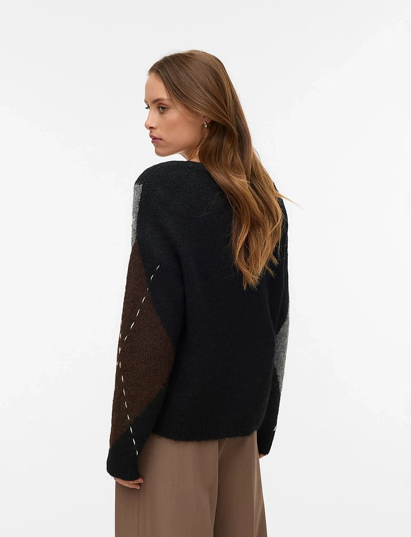 Vero Moda - VMBLISS LS V-NECK HANDSTITCH PULLOVER GA - pullover - black - 3