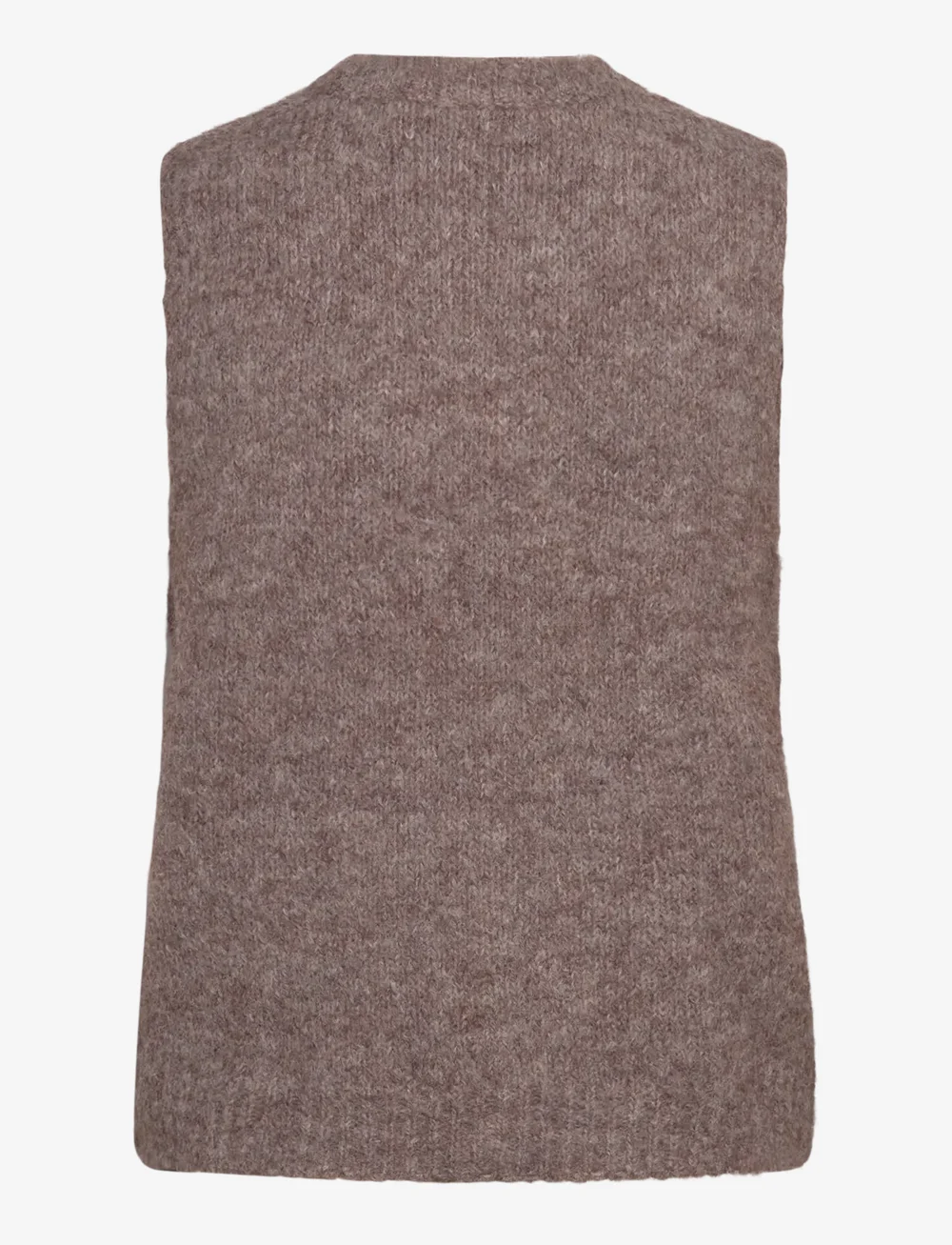 Vero Moda - VMNOVAH SL O-NECK BUTTON VEST NOOS - stickade västar - brown lentil - 2